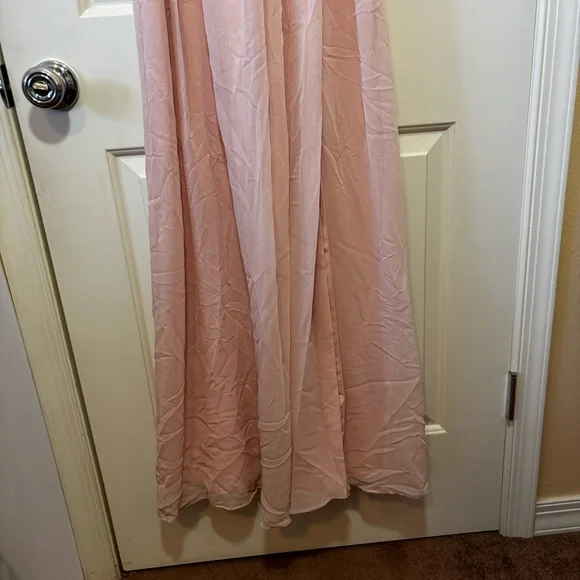 White by Vera Wang Blush Pink Formal Dress size 0 Sheer Corset Back A1